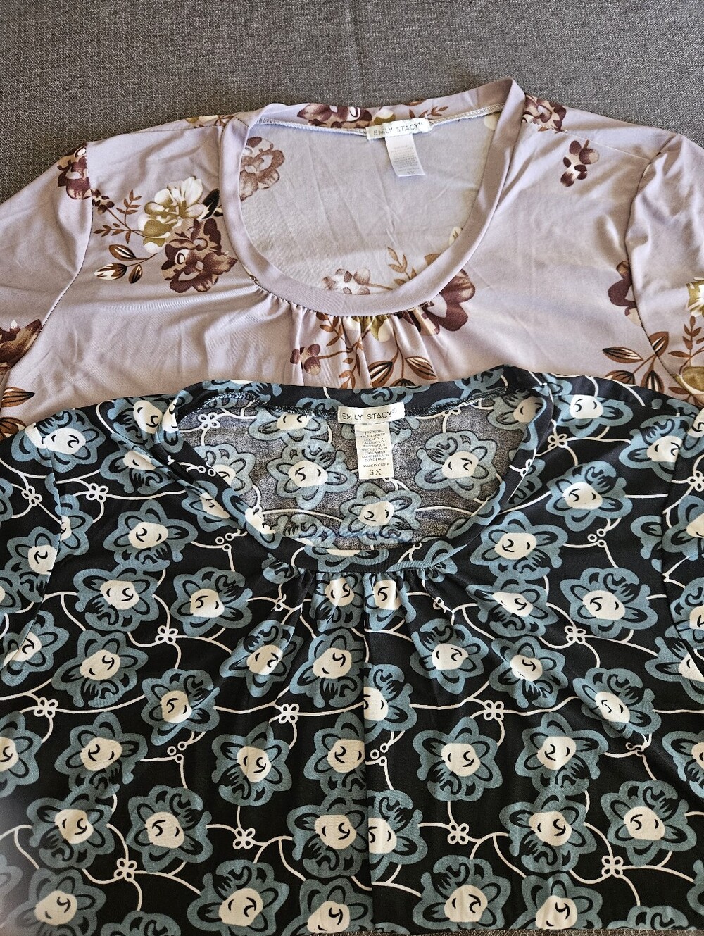 Emily Stacy Lot of 2 Lightweight Short Sleeve Blouses - 3X